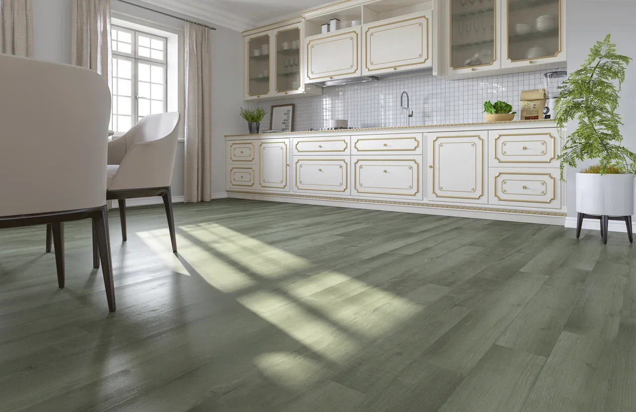 Кварцвиниловый SPC ламинат Home Expert Natural Дуб Горный ручей 1211 / 68W906 1220×150×3,5 фото в интерьере